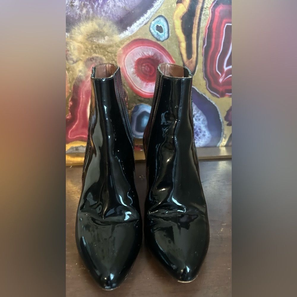 Sportmax Glossy Black Ankle Boots